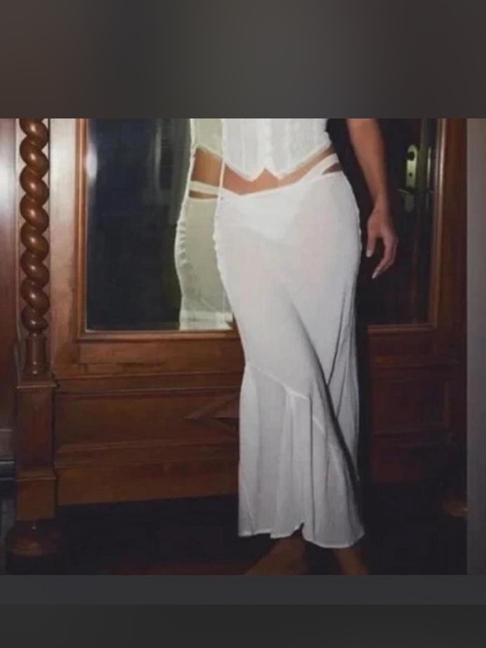 Free people ivory slip skirt